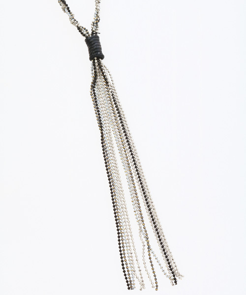 チャイハネ（チャイハネ）の「【チャイハネ】ボールチェーンフリンジロングネックレス（ネックレス・レディース・ブラウン/シルバー/パープル・FREE）」の4枚目の写真