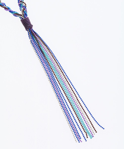 チャイハネ（チャイハネ）の「【チャイハネ】ボールチェーンフリンジロングネックレス（ネックレス・レディース・ブラウン/シルバー/パープル・FREE）」の9枚目の写真