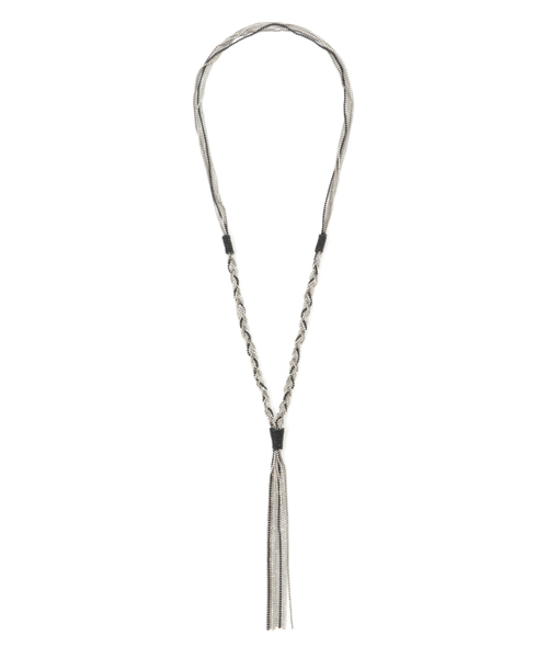 チャイハネ（チャイハネ）の「【チャイハネ】ボールチェーンフリンジロングネックレス（ネックレス・レディース・ブラウン/シルバー/パープル・FREE）」の3枚目の写真