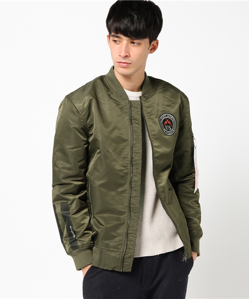 ROOPTOKYO(ループトウキョウ)の「MA-1 プリント ジャケット(MA-1・メンズ・ブラック系その他/ブラック/カーキ/カーキオリーブ・L/M/XL)」の2枚目の写真