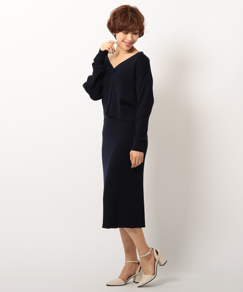 UNRELISH（アンレリッシュ）の「スリットニットタイトスカート（セットアップ対応商品）（スカート・レディース・ベージュ/ネイビー/グレー・MEDIUM）」の18枚目の写真