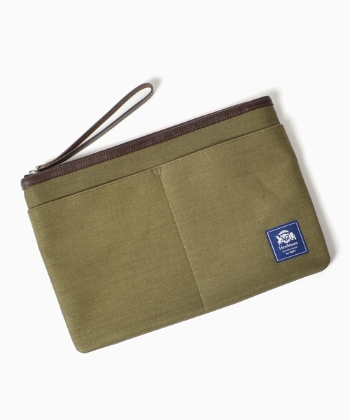 SHIPS（シップス）の「SC: "Herdmans"(ハードマンズリネン) クラッチバッグ■（クラッチバッグ・メンズ・オリーブ/ベージュ/ネイビー/オレンジ・ONE SIZE）」の2枚目の写真