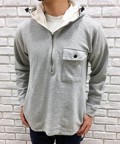 GREEN BOWL（グリーンボウル）の「GREEN BOWL Half Zip Sweat Parka/ハーフジップスウェットパーカー（パーカー・メンズ・杢グレー・38/36）」の12枚目の写真