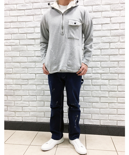 GREEN BOWL（グリーンボウル）の「GREEN BOWL Half Zip Sweat Parka/ハーフジップスウェットパーカー（パーカー・メンズ・杢グレー・38/36）」の13枚目の写真
