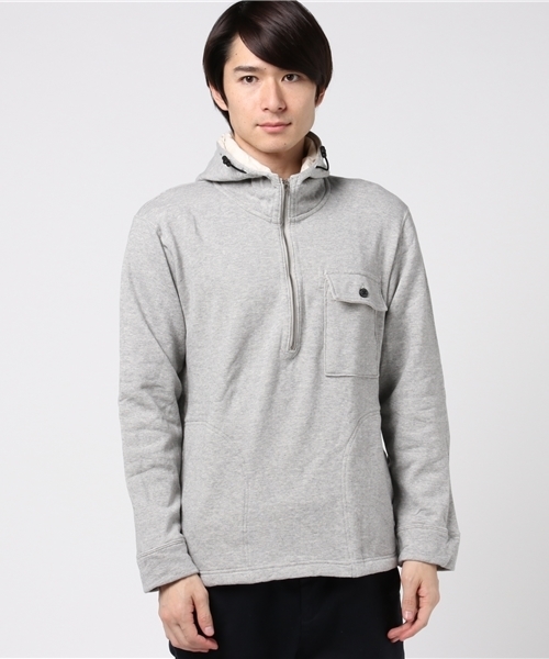 GREEN BOWL（グリーンボウル）の「GREEN BOWL Half Zip Sweat Parka/ハーフジップスウェットパーカー（パーカー・メンズ・杢グレー・38/36）」の4枚目の写真