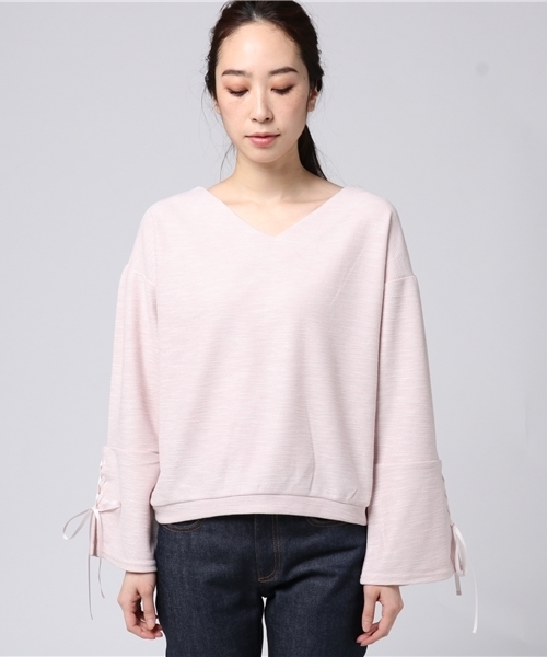 archives（アルシーヴ）の「袖リボンプルオーバー（Tシャツ/カットソー・レディース・ブラック/グレー/ピンク・MEDIUM）」の4枚目の写真