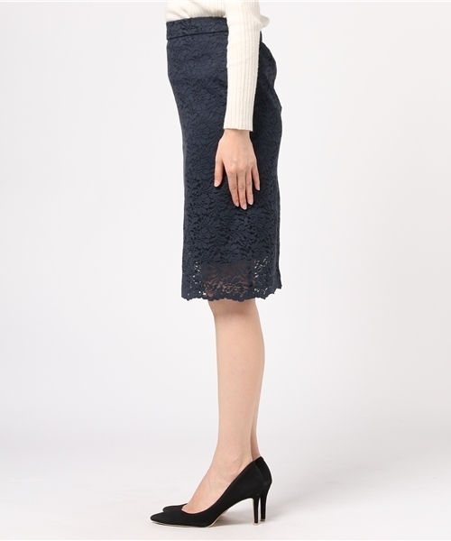 SHIPS（シップス）の「カラーレーススカート（スカート・レディース・ネイビー/ライトグリーン・38/36）」の4枚目の写真