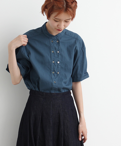 △オックス コック長袖ブラウス Basic color（シャツ/ブラウス