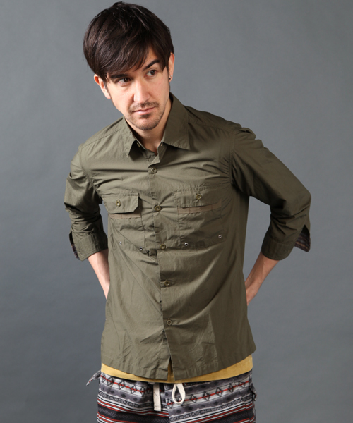 MONKEY TIME（モンキータイム）の「MT ∴ タイプライター ユーティリティ 7L◆（シャツ/ブラウス・メンズ・オリーブ/ネイビー・SMALL/MEDIUM/LARGE）」の9枚目の写真