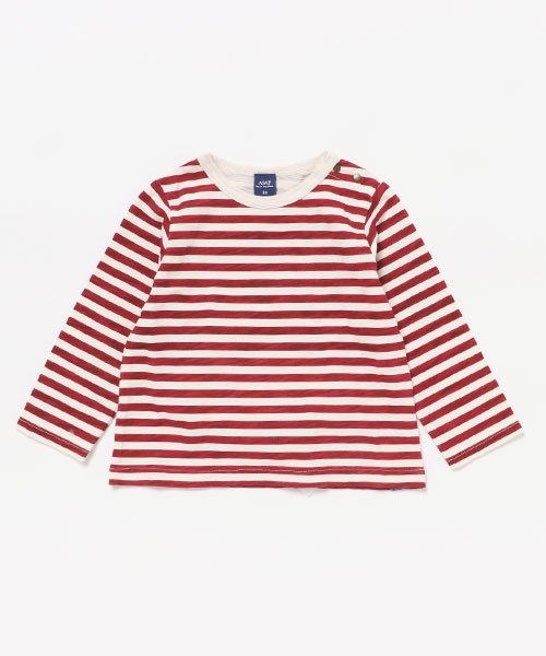 RAGMART（ラグマート）の「ボーダープリントTシャツ（Tシャツ/カットソー・キッズ・ブラウン/カーキ/レッド・80/90/95）」の3枚目の写真