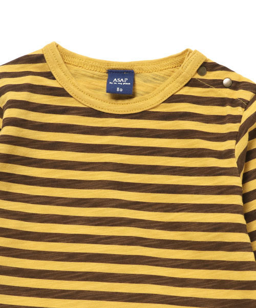 RAGMART（ラグマート）の「ボーダープリントTシャツ（Tシャツ/カットソー・キッズ・ブラウン/カーキ/レッド・80/90/95）」の5枚目の写真