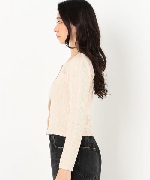 Another Edition（アナザーエディション）の「ジャガードスクエアネック　PO（Tシャツ/カットソー・レディース・ライトグレー/ベージュ/オリーブ・FREE）」の6枚目の写真