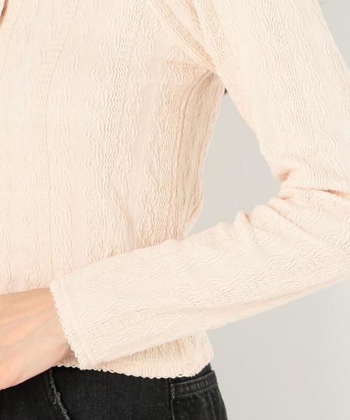 Another Edition（アナザーエディション）の「ジャガードスクエアネック　PO（Tシャツ/カットソー・レディース・ライトグレー/ベージュ/オリーブ・FREE）」の9枚目の写真