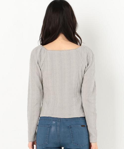 Another Edition（アナザーエディション）の「ジャガードスクエアネック　PO（Tシャツ/カットソー・レディース・ライトグレー/ベージュ/オリーブ・FREE）」の13枚目の写真