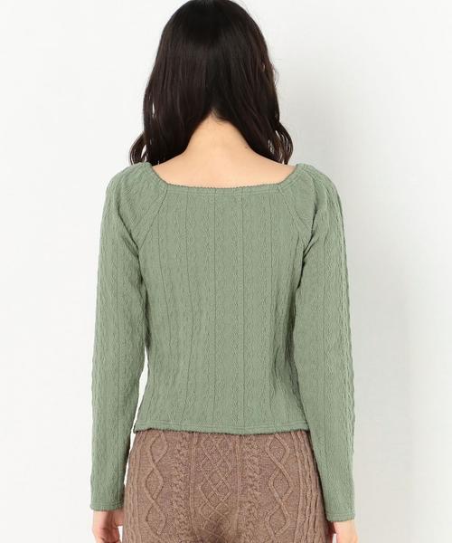 Another Edition（アナザーエディション）の「ジャガードスクエアネック　PO（Tシャツ/カットソー・レディース・ライトグレー/ベージュ/オリーブ・FREE）」の16枚目の写真