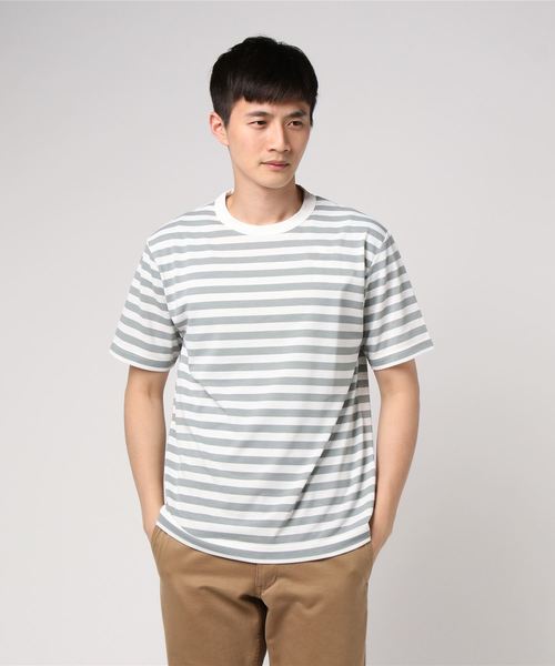 HELLY HANSEN（ヘリーハンセン）の「ヘリーハンセン　ユニセックスMVS天竺ボーダーＴシャツ / ショートスリーブボーダーティー（Tシャツ/カットソー・メンズ・グレー/ホワイト/ネイビー・XX-SMALL/X-SMALL/MEDIUM/LARGE）」の2枚目の写真