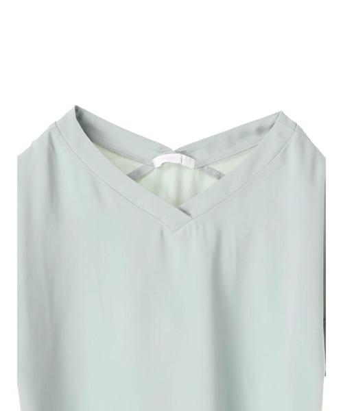 AMERICAN HOLIC（アメリカンホリック）の「・袖フリル両Vネックブラウス（シャツ/ブラウス・レディース・ミント/グレイッシュベージュ/ネイビー/チャコールグレー・FREE）」の14枚目の写真