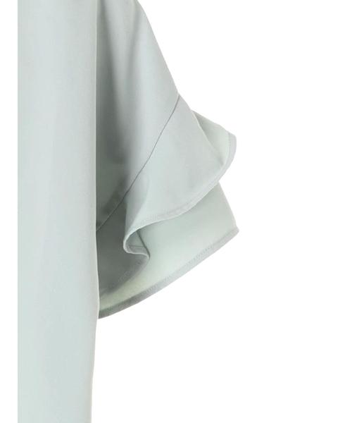 AMERICAN HOLIC（アメリカンホリック）の「・袖フリル両Vネックブラウス（シャツ/ブラウス・レディース・ミント/グレイッシュベージュ/ネイビー/チャコールグレー・FREE）」の15枚目の写真