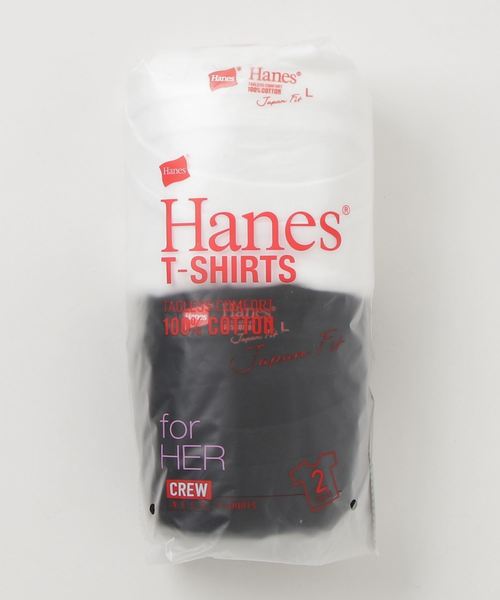 HANES(ヘインズ)の「Hanes/へインズ 2P JapanFit for her クルー(Tシャツ/カットソー・レディース・オフホワイト/ホワイト系その他・MEDIUM/LARGE)」の2枚目の写真