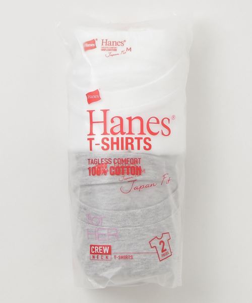 HANES(ヘインズ)の「Hanes/へインズ 2P JapanFit for her クルー(Tシャツ/カットソー・レディース・オフホワイト/ホワイト系その他・MEDIUM/LARGE)」の1枚目の写真