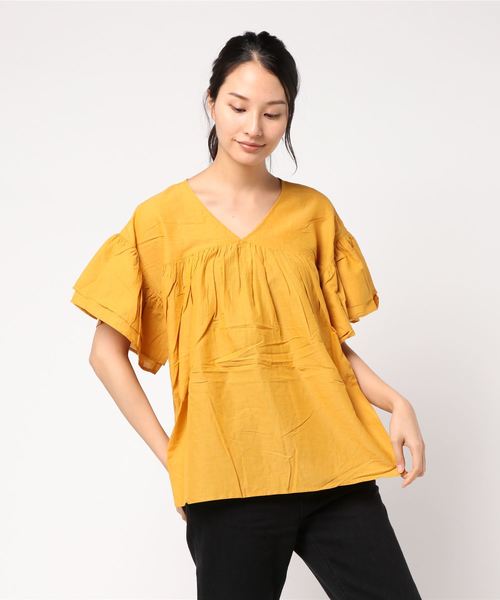 AMERICAN HOLIC（アメリカンホリック）の「・ティアードブラウス（シャツ/ブラウス・レディース・ブラック/ピンク/イエロー/オフホワイト/ターコイズブルー・FREE）」の15枚目の写真