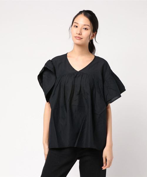 AMERICAN HOLIC（アメリカンホリック）の「・ティアードブラウス（シャツ/ブラウス・レディース・ブラック/ピンク/イエロー/オフホワイト/ターコイズブルー・FREE）」の2枚目の写真