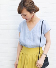 SLOBE IENA（スローブイエナ）の「リネンVネックブラウス◆（シャツ/ブラウス）」