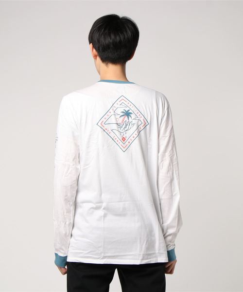 Hurley (ハーレー)の「M HRLY PALM READER TEE LS/ハーレー 長袖 ロンT 袖プリント リンガー(Tシャツ/カットソー・メンズ・ホワイト/グレー/ブルー・SMALL/MEDIUM/LARGE)」の7枚目の写真