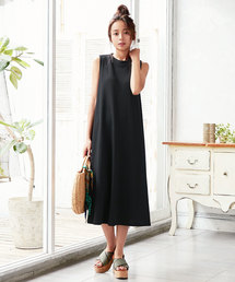 KOBE LETTUCE | スウェット素材ノースリーブフレアワンピース＊レディース/スエット/無地[E1887]神戸レタス(ワンピース)