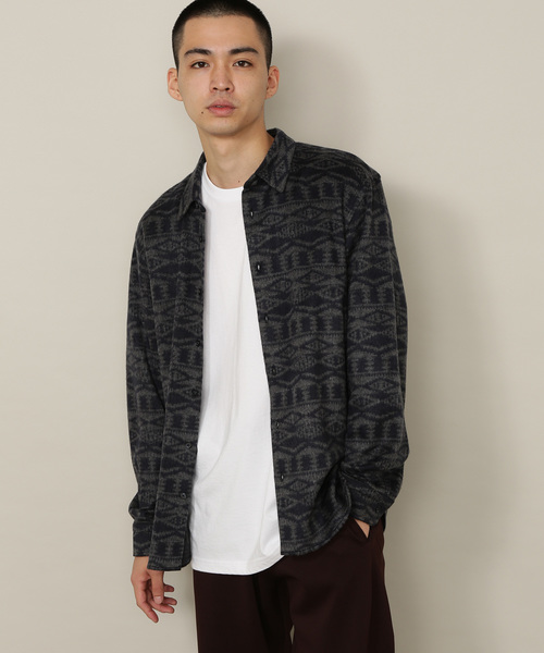 ADAM ET ROPE'(アダムエロペ)の「ジャガードシャギー起毛カットシャツ(シャツ/ブラウス・メンズ・スミクロ/チャコールグレー/ダークブラウン/ネイビー/グリーン系その他/ライトグレー/オレンジ/ブルー系その他2/パープル系その他2・M/L)」の7枚目の写真