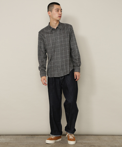 ADAM ET ROPE'(アダムエロペ)の「ジャガードシャギー起毛カットシャツ(シャツ/ブラウス・メンズ・スミクロ/チャコールグレー/ダークブラウン/ネイビー/グリーン系その他/ライトグレー/オレンジ/ブルー系その他2/パープル系その他2・M/L)」の14枚目の写真
