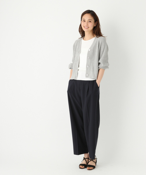 GLOBAL WORK（グローバルワーク）の「ボリュームワッフルニットカーデ/822630（カーディガン/ボレロ・レディース・ホワイト/ベージュ/ネイビー/イエロー/グレー・MEDIUM/LARGE）」の7枚目の写真