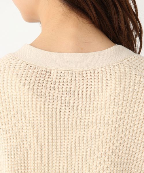 GLOBAL WORK（グローバルワーク）の「ボリュームワッフルニットカーデ/822630（カーディガン/ボレロ・レディース・ホワイト/ベージュ/ネイビー/イエロー/グレー・MEDIUM/LARGE）」の15枚目の写真