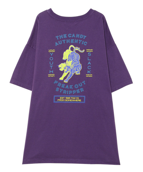 Candy Stripper(キャンディストリッパー)の「FREAK OUT BIG Tシャツ(Tシャツ/カットソー・レディース・パープル/ブラウン/オフホワイト/ブラック・2)」の5枚目の写真