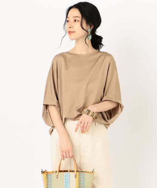 SHIPS（シップス）の「〈手洗い可能〉コットンサテンドルマンスリーブブラウス（シャツ/ブラウス・レディース・ライトホワイト/ベージュ系その他/ライトブラウン・ONE SIZE）」の11枚目の写真