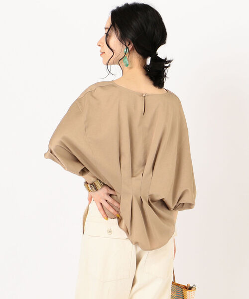 SHIPS（シップス）の「〈手洗い可能〉コットンサテンドルマンスリーブブラウス（シャツ/ブラウス・レディース・ライトホワイト/ベージュ系その他/ライトブラウン・ONE SIZE）」の13枚目の写真