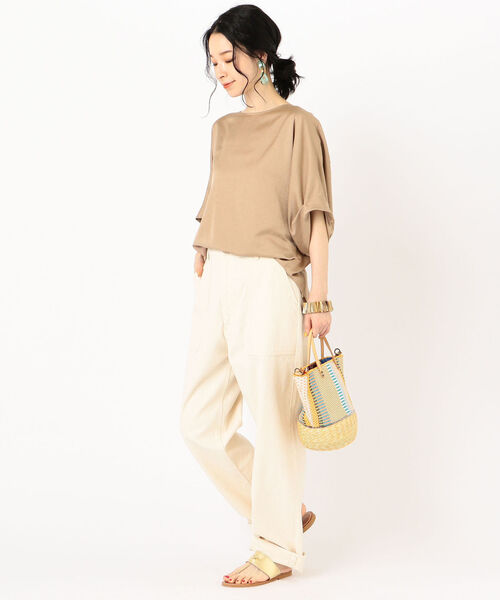 SHIPS（シップス）の「〈手洗い可能〉コットンサテンドルマンスリーブブラウス（シャツ/ブラウス・レディース・ライトホワイト/ベージュ系その他/ライトブラウン・ONE SIZE）」の15枚目の写真