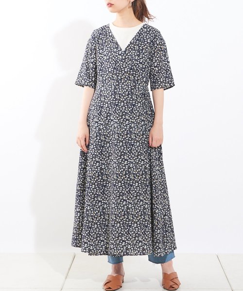 natural couture（ナチュラルクチュール）の「カシュクールガウンワンピース（ワンピース・レディース・ネイビー/ピンク/ミント・FREE）」の5枚目の写真