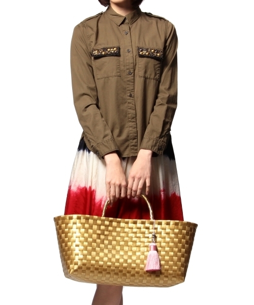 UNITED ARROWS（ユナイテッドアローズ）の「PP テープバスケット【M】NEW-2014春夏（トートバッグ・レディース・ホワイト/ゴールド/ブラック/ネイビー・フリー）」の12枚目の写真