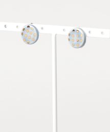 【IRODORI】金彩dot earring（round水色）