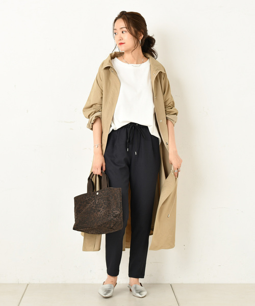 DouDou（ドゥドゥ）の「バックヘンリー半袖（Tシャツ/カットソー・レディース・オフホワイト/カーキ/ブラック系その他・FREE）」の4枚目の写真