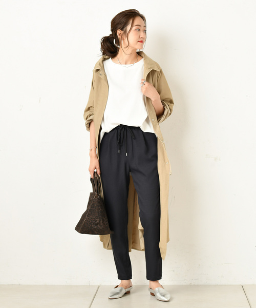 DouDou（ドゥドゥ）の「バックヘンリー半袖（Tシャツ/カットソー・レディース・オフホワイト/カーキ/ブラック系その他・FREE）」の5枚目の写真