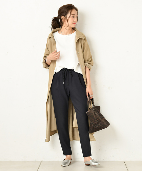 DouDou（ドゥドゥ）の「バックヘンリー半袖（Tシャツ/カットソー・レディース・オフホワイト/カーキ/ブラック系その他・FREE）」の7枚目の写真