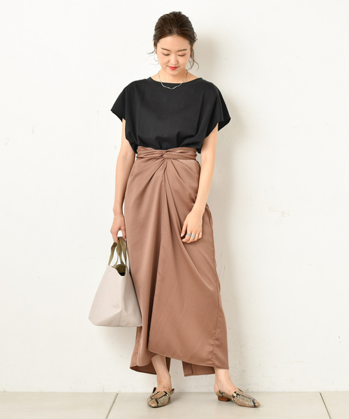 DouDou（ドゥドゥ）の「バックヘンリー半袖（Tシャツ/カットソー・レディース・オフホワイト/カーキ/ブラック系その他・FREE）」の15枚目の写真