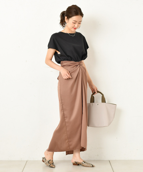 DouDou（ドゥドゥ）の「バックヘンリー半袖（Tシャツ/カットソー・レディース・オフホワイト/カーキ/ブラック系その他・FREE）」の16枚目の写真