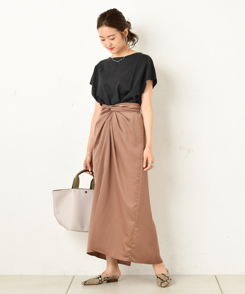 DouDou（ドゥドゥ）の「バックヘンリー半袖（Tシャツ/カットソー・レディース・オフホワイト/カーキ/ブラック系その他・FREE）」の17枚目の写真