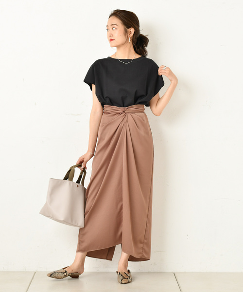 DouDou（ドゥドゥ）の「バックヘンリー半袖（Tシャツ/カットソー・レディース・オフホワイト/カーキ/ブラック系その他・FREE）」の18枚目の写真