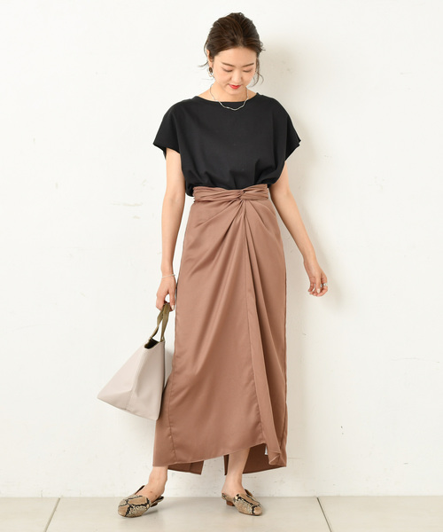 DouDou（ドゥドゥ）の「バックヘンリー半袖（Tシャツ/カットソー・レディース・オフホワイト/カーキ/ブラック系その他・FREE）」の19枚目の写真