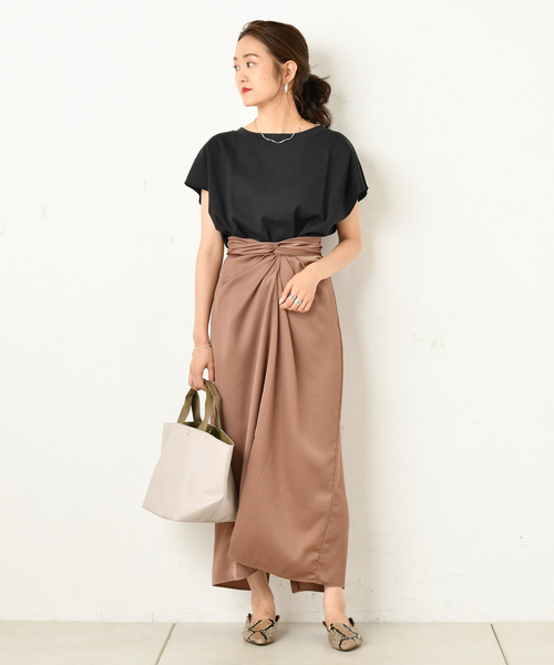 DouDou（ドゥドゥ）の「バックヘンリー半袖（Tシャツ/カットソー・レディース・オフホワイト/カーキ/ブラック系その他・FREE）」の20枚目の写真