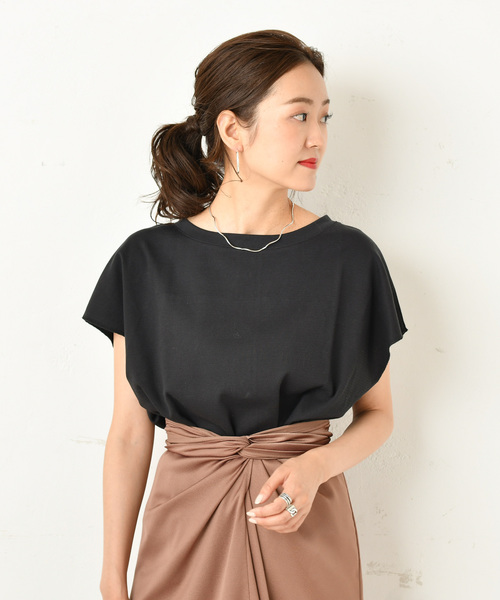 DouDou（ドゥドゥ）の「バックヘンリー半袖（Tシャツ/カットソー・レディース・オフホワイト/カーキ/ブラック系その他・FREE）」の21枚目の写真